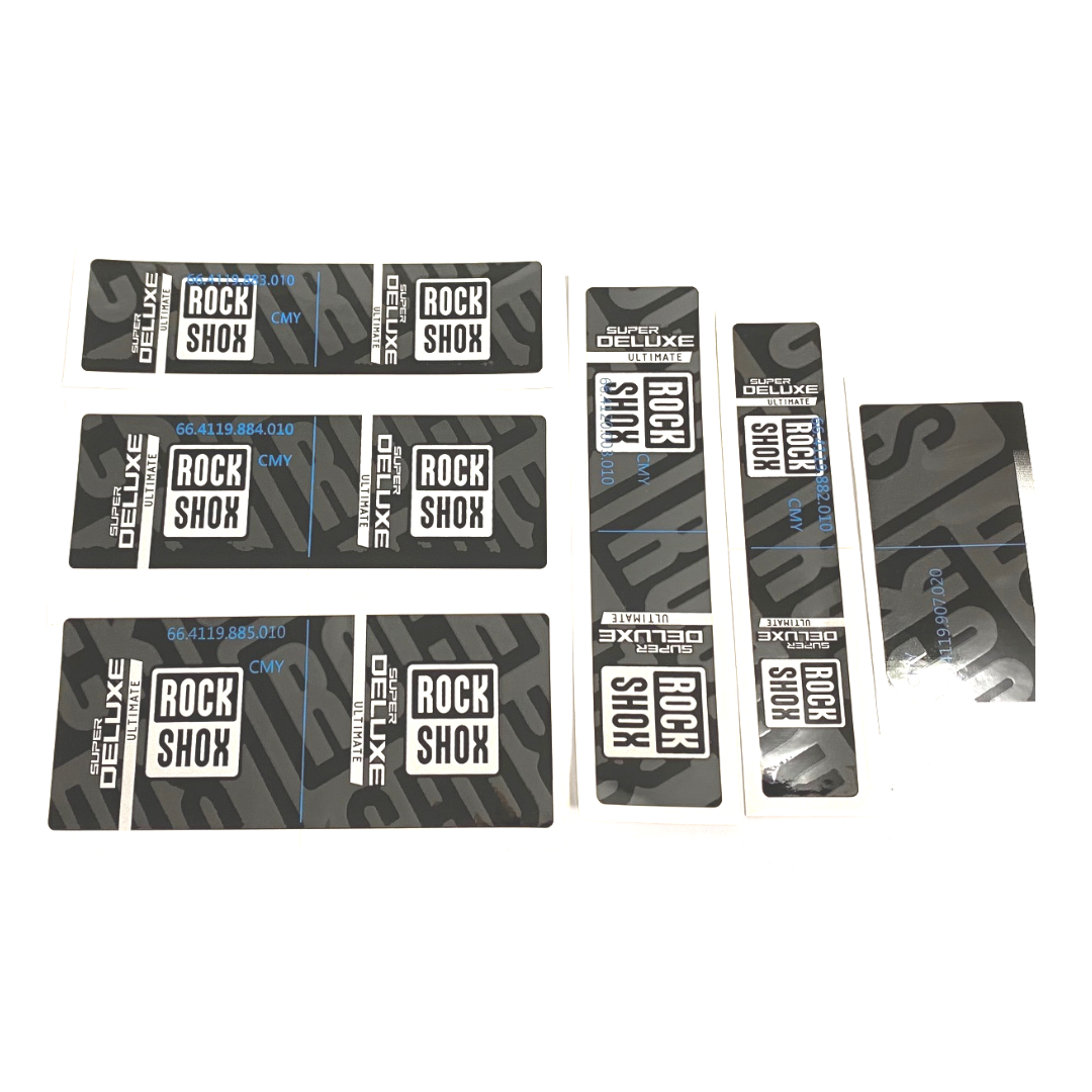 RockShox Rear Shock Decal Kit - AM DECAL SUPER DELUXE BLK/BLK GEN-C