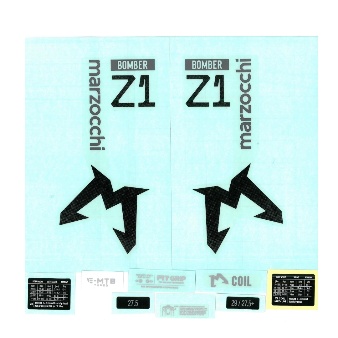 Marzocchi Z1 Decal Kit 2024_25 - Gloss Red/White fork