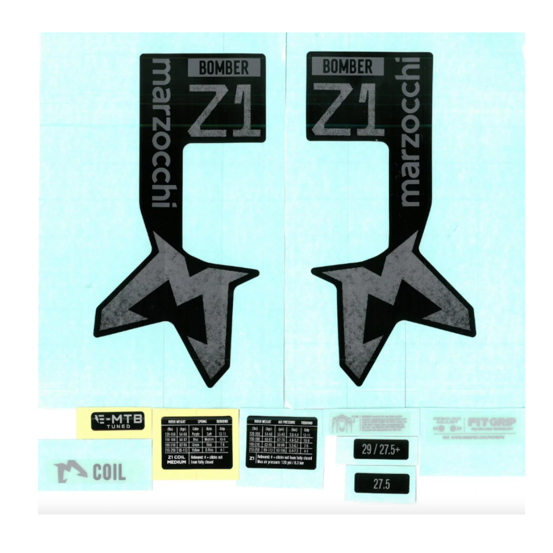 Marzocchi Z1 Decal Kit 2024_25 - Gloss Black fork