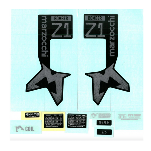 Marzocchi Z1 Decal Kit 2024_25 - Gloss Black fork