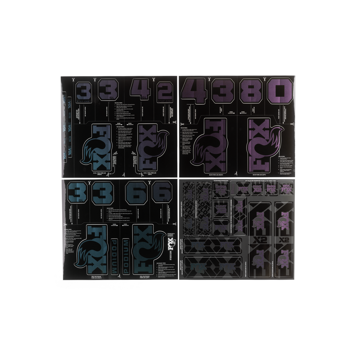 Fox Custom Decal Kit 2027 - Blue Purple Flux