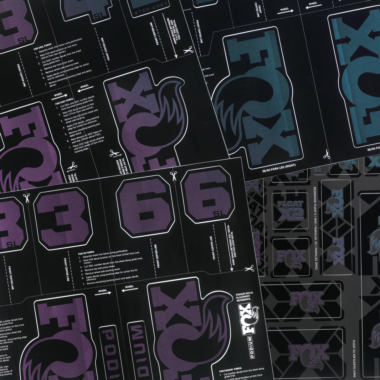 Fox Custom Decal Kit 2027 - Blue Purple Flux
