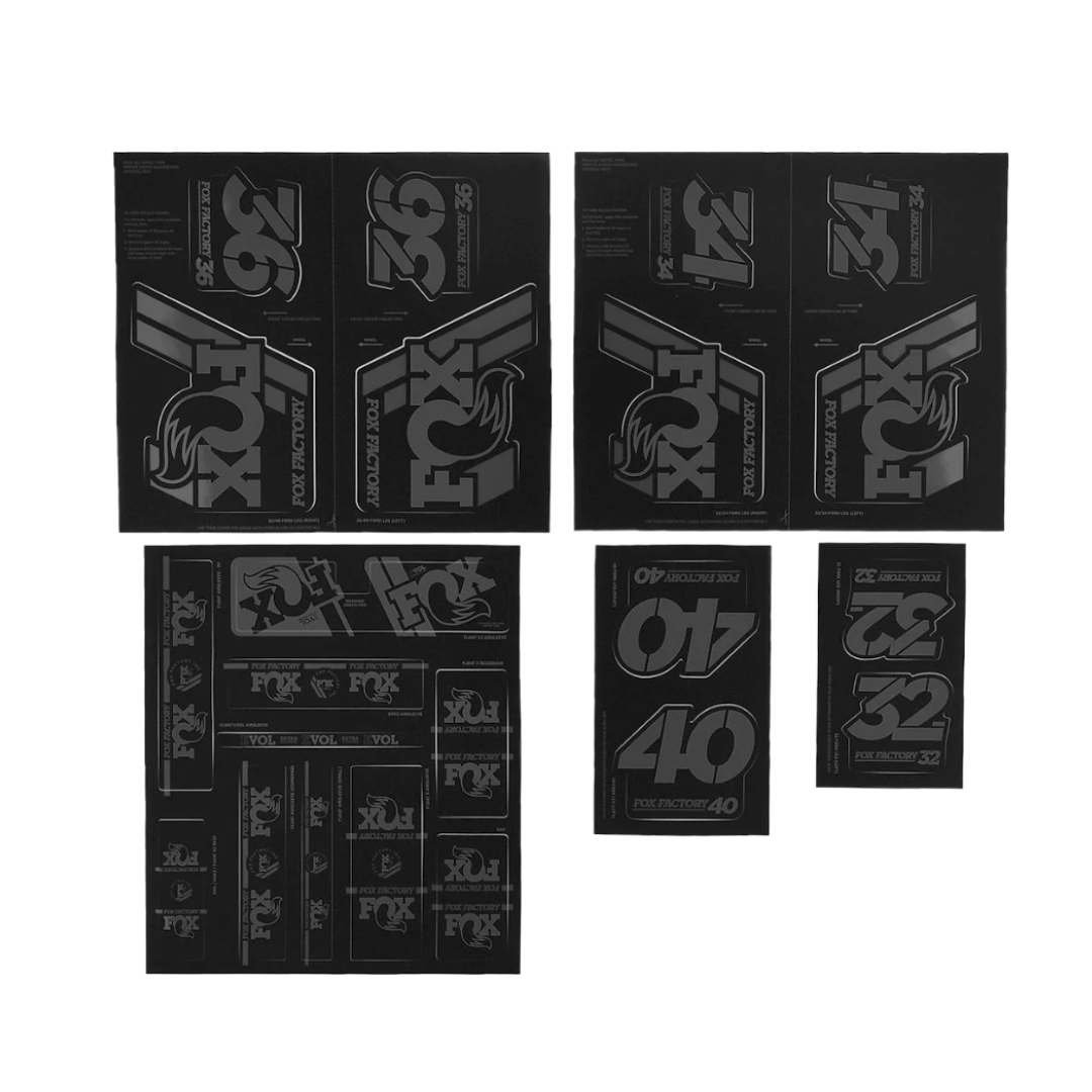 Fox Decal Kit Factory Heritage 2019 - Stealth Black