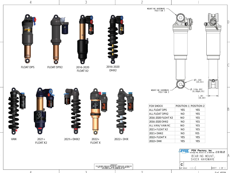 Fox Bearing Mounting Hardware