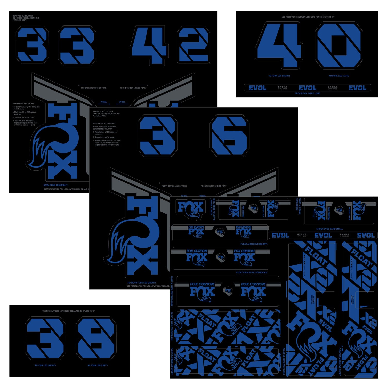 Fox Custom Decal Kit 2022 - Blue