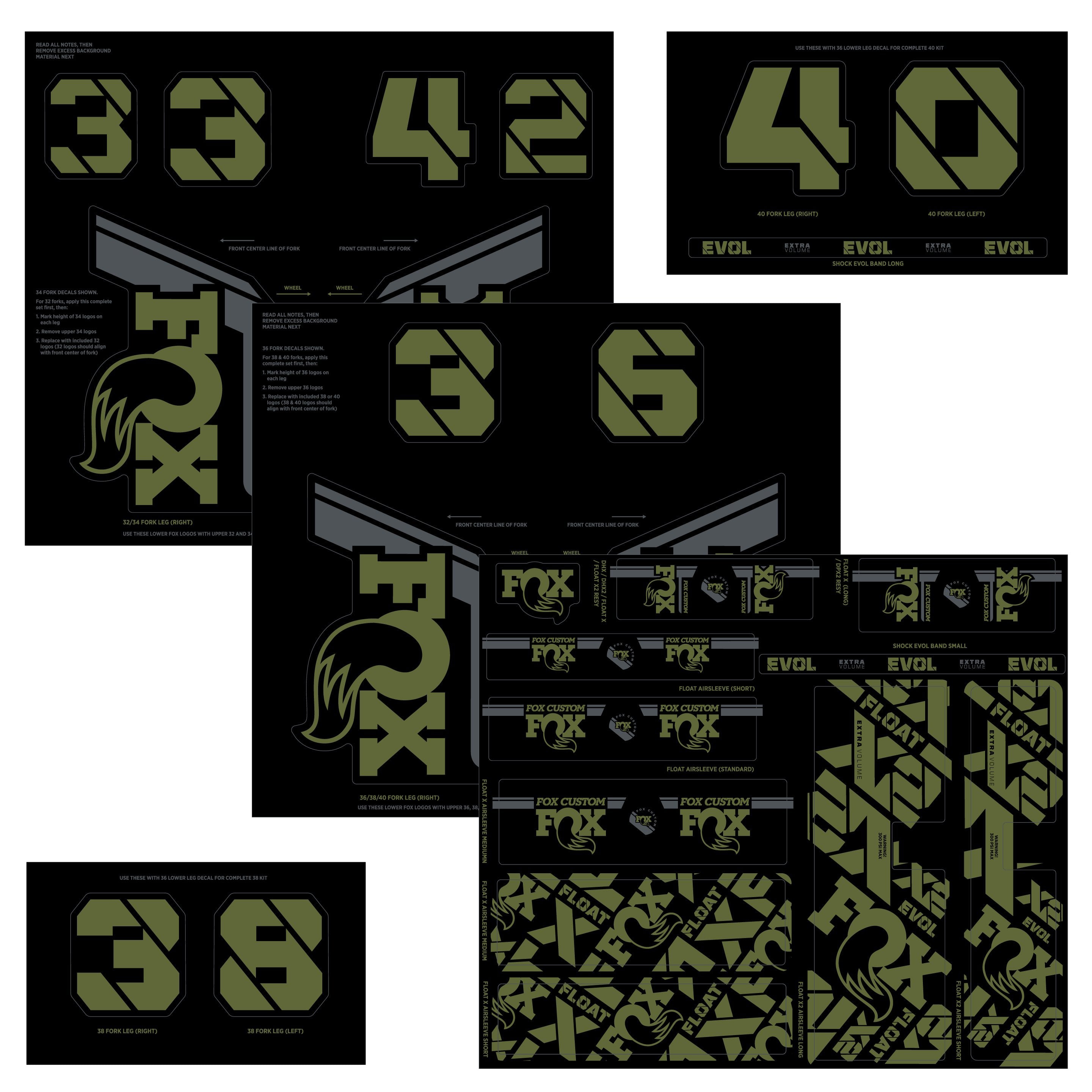 Fox Custom Decal Kit 2022 - Olive Drab