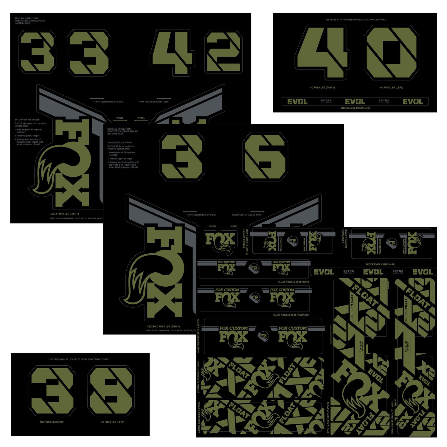 Fox Custom Decal Kit 2022 - Olive Drab