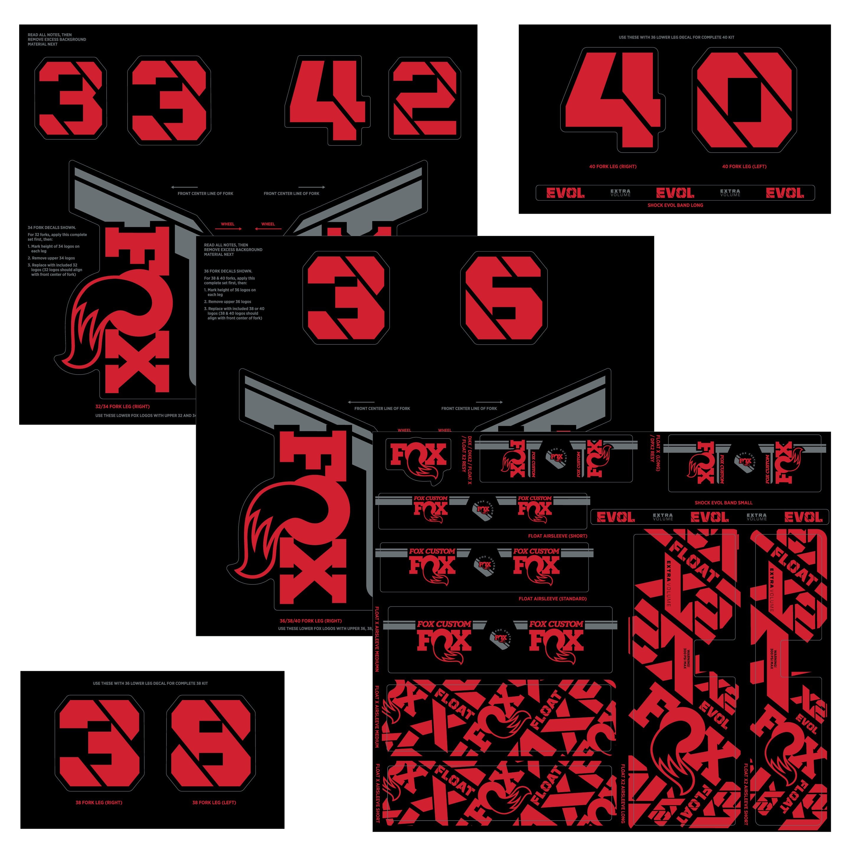 Fox Custom Decal Kit 2022 - Red