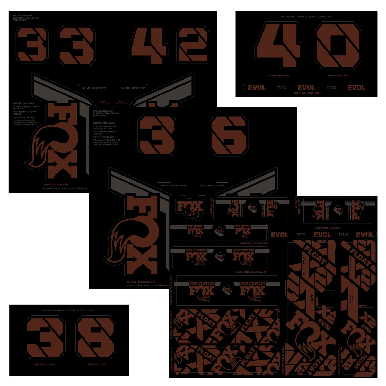 Fox Custom Decal Kit 2022 - Root Beer