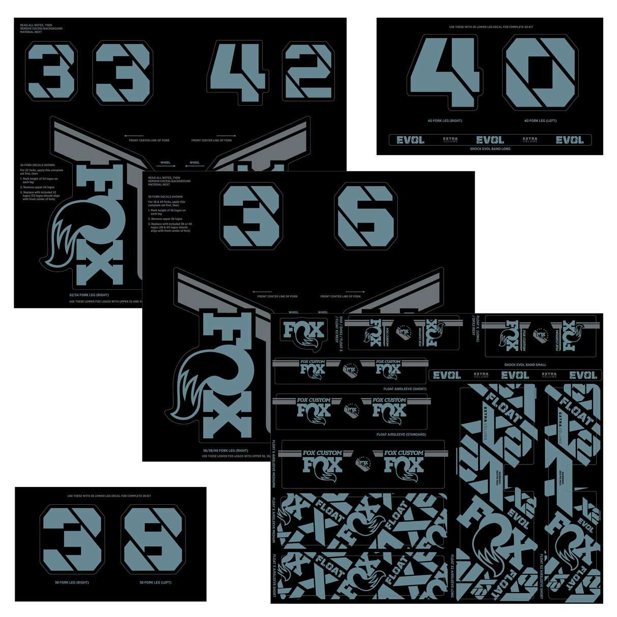 Fox Custom Decal Kit 2022 - Storm Blue