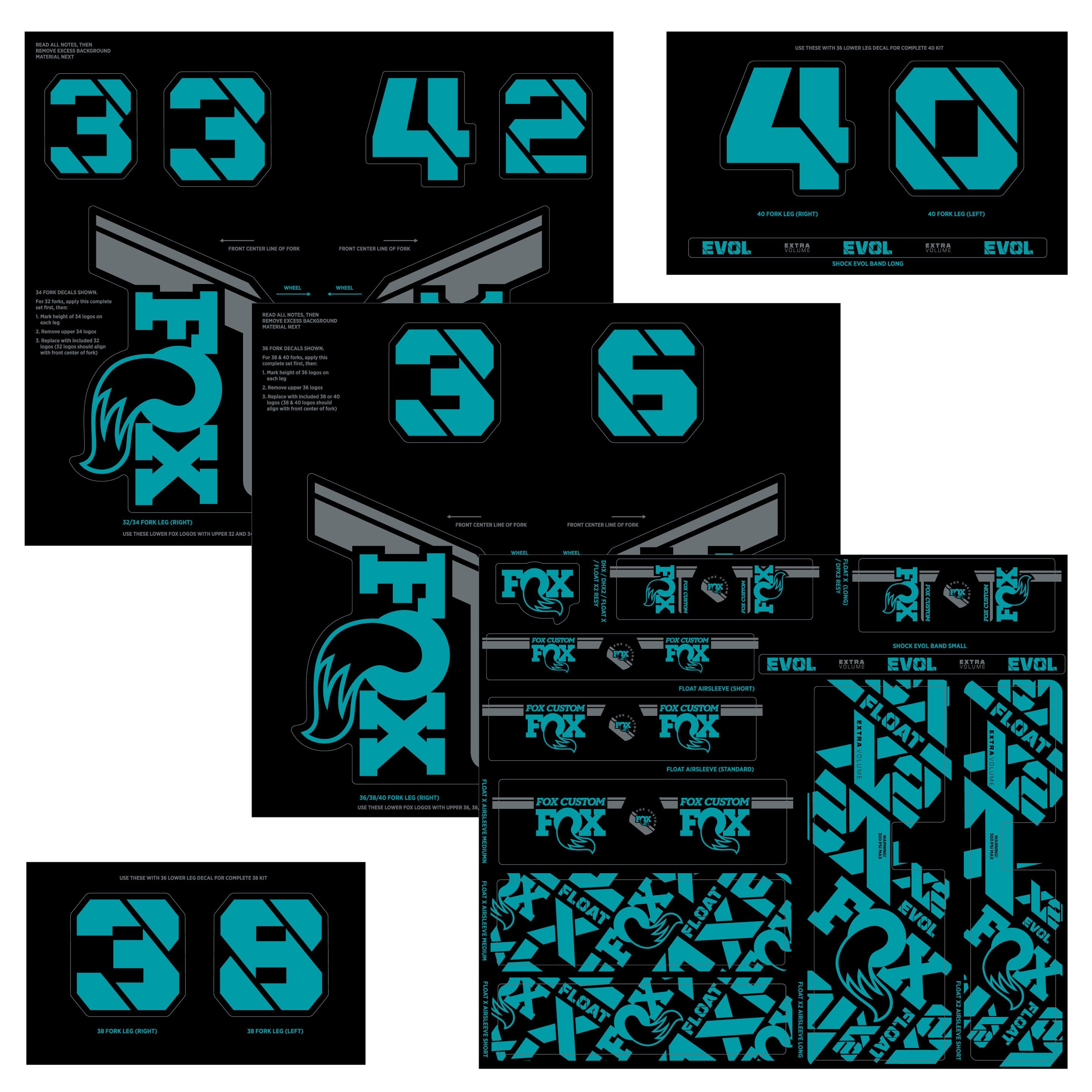 Fox Custom Decal Kit 2022 - Turquoise