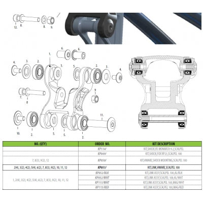 Cannondale Scalpel 100 2008-2010 26" Link hardware kit