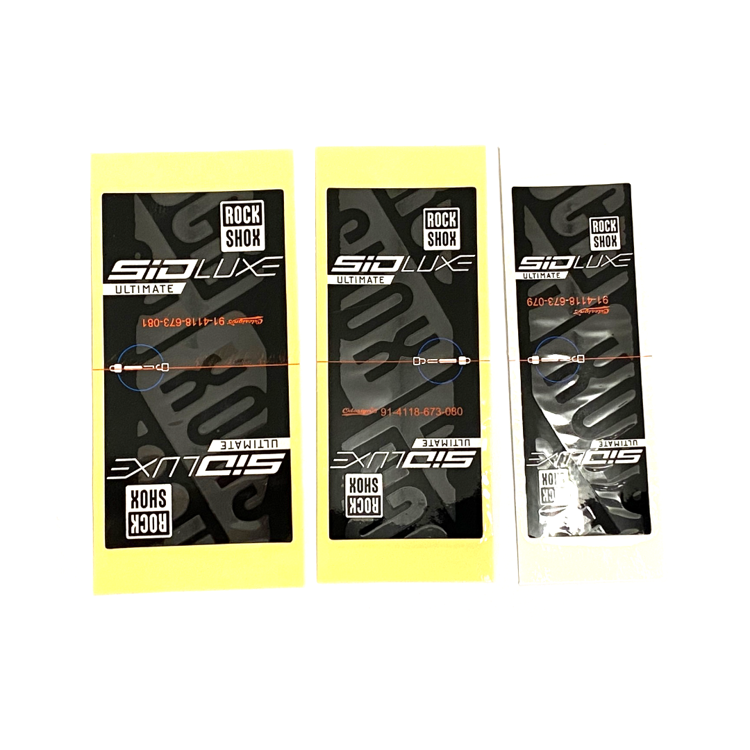 RockShox Rear Shock Decal Kit - AM DECAL SIDLUXE BLK/BLK GEN-A