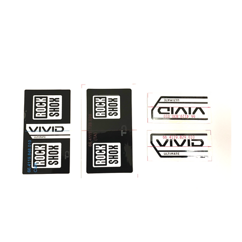 RockShox Rear Shock Decal Kit - AM DECAL VIVID BLK/WHT GEN-C