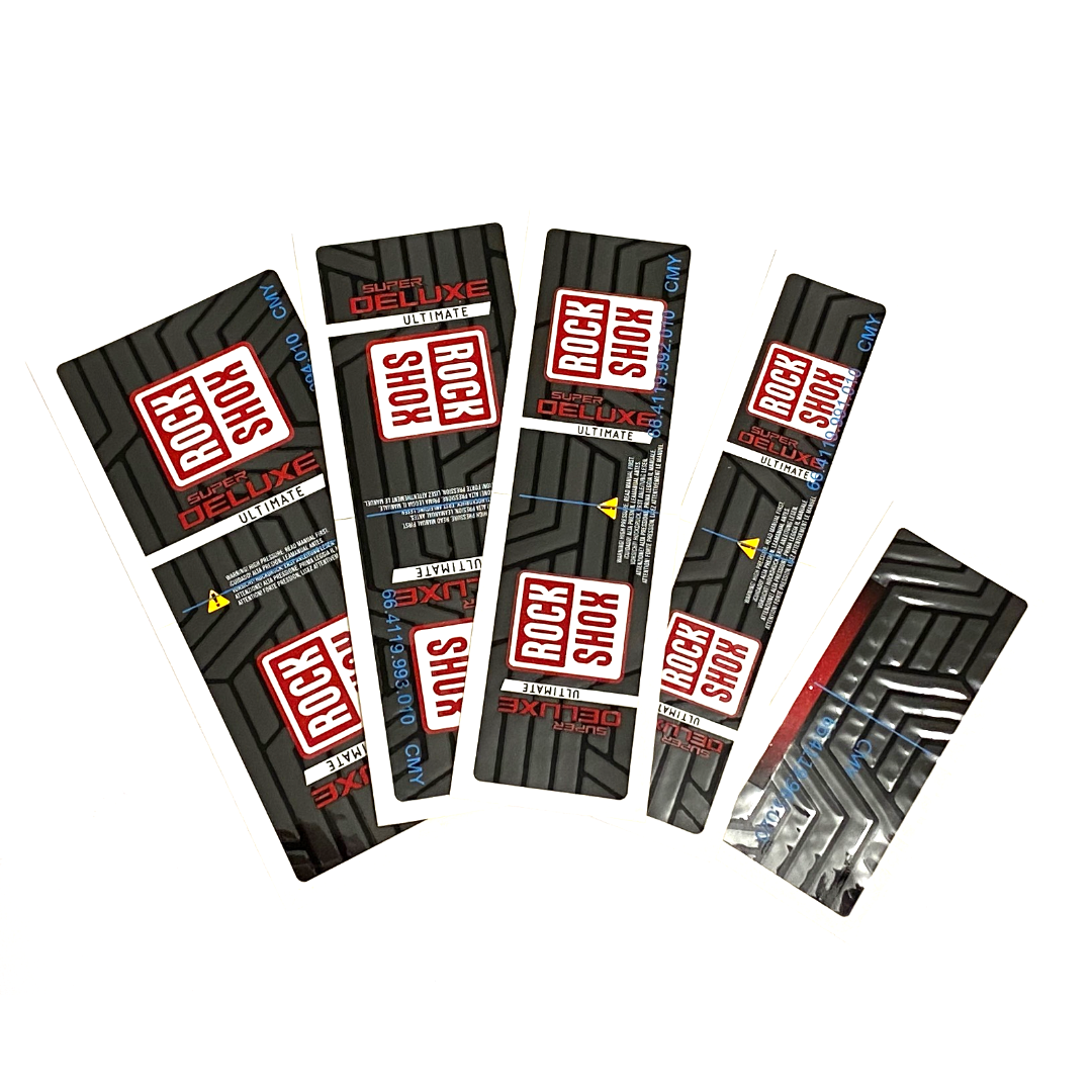 RockShox Rear Shock Decal Kit - AM DECAL SUPER DELUXE RED/WHT FA GEN-C