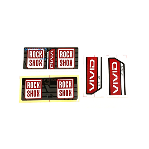 RockShox Rear Shock Decal Kit - AM DECAL VIVID RED/WHT FA GEN-C