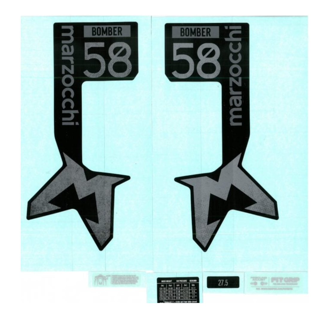 Marzocchi 58 Decal Kit 2024_25 - Gloss Black Fork