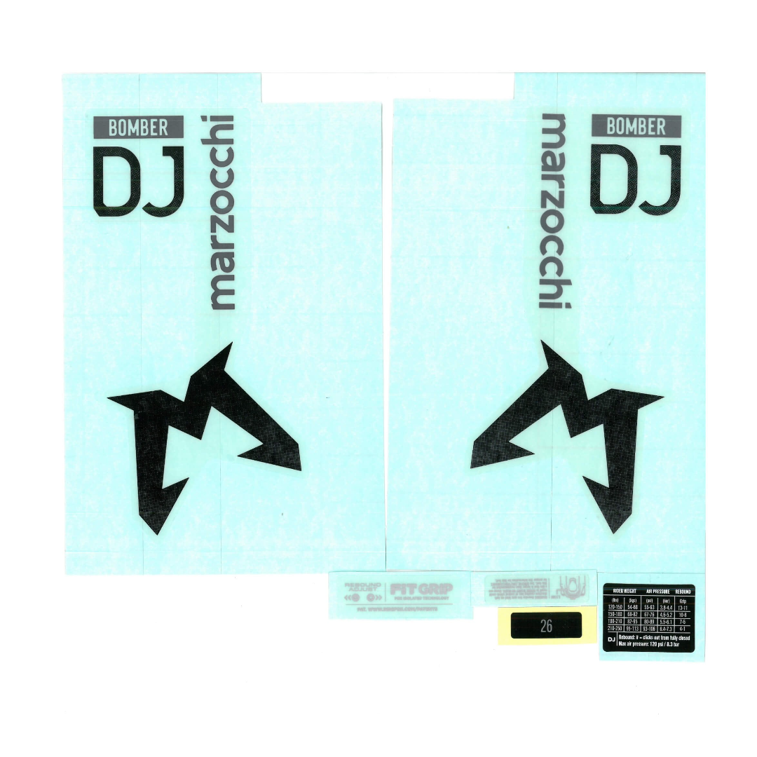 Marzocchi Z1 DJ Decal Kit 2024_25 - Gloss Red/White fork