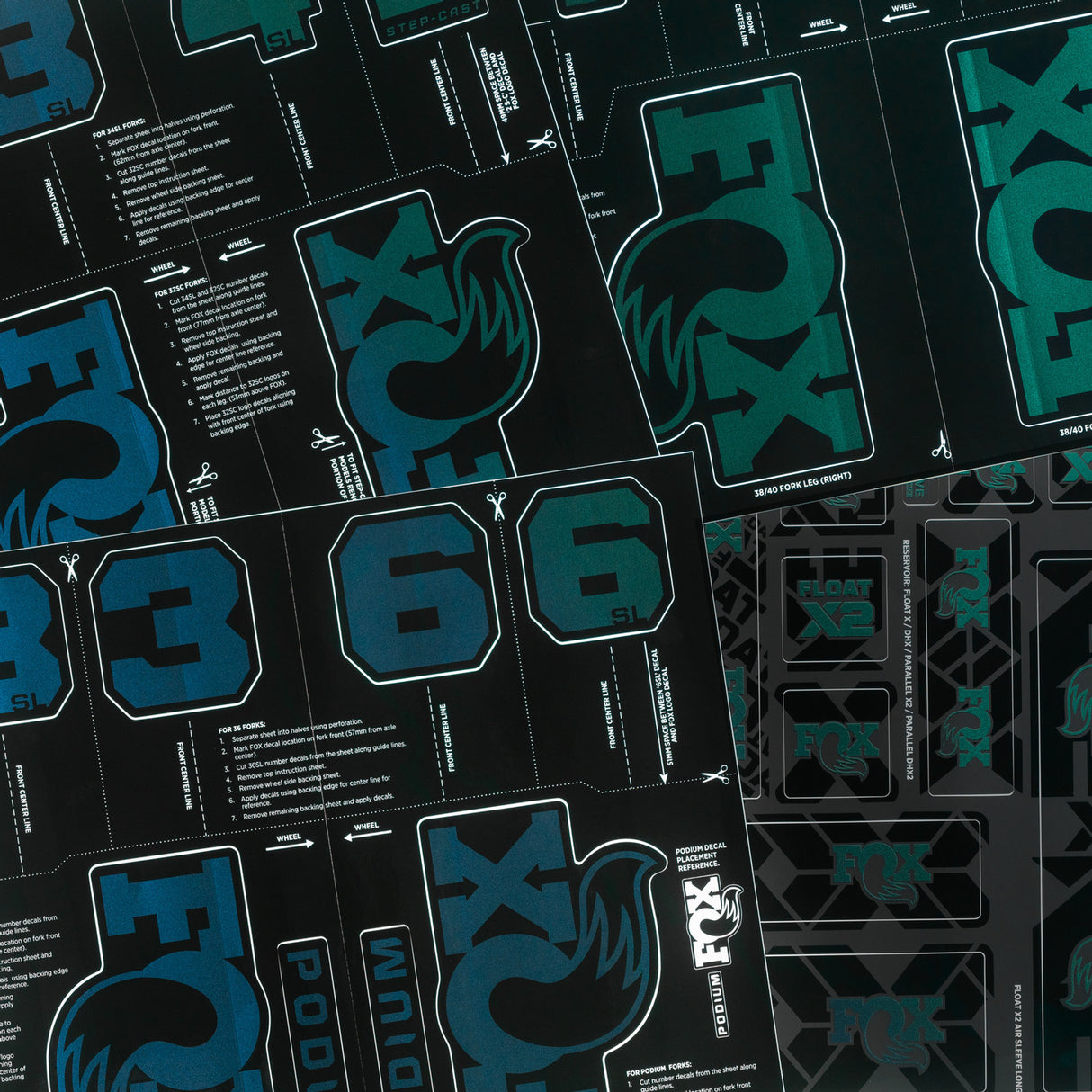 Fox Custom Decal Kit 2027 - Blue Teal Flux