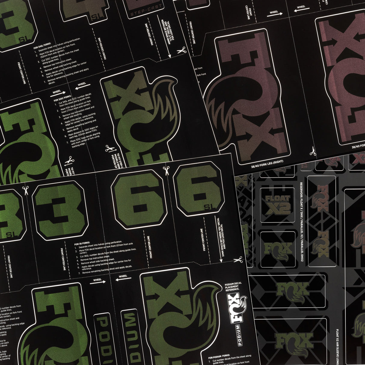 Fox Custom Decal Kit 2027 - Green Red Flux
