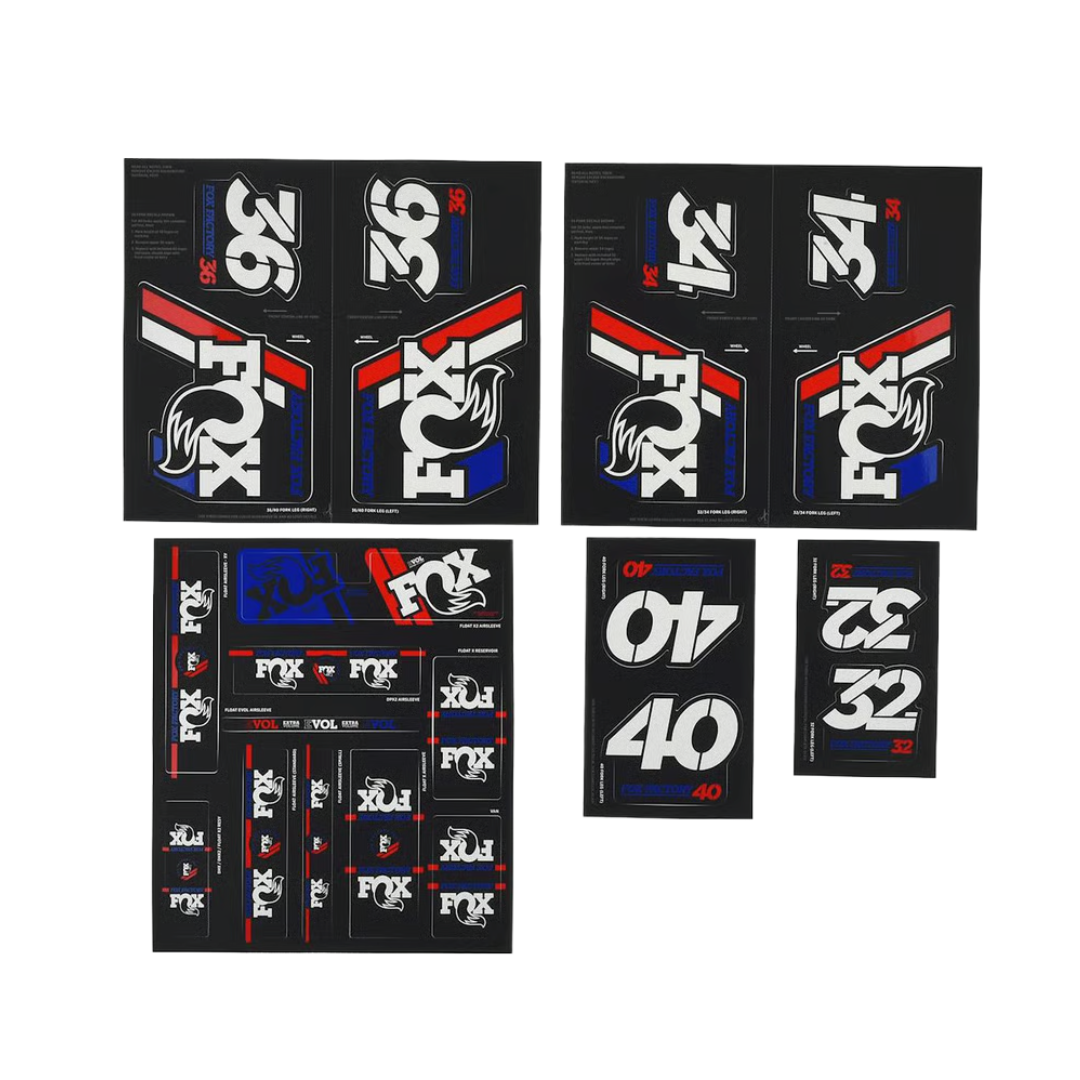 Fox Decal Kit Factory Heritage 2019 - Red/White/Blue