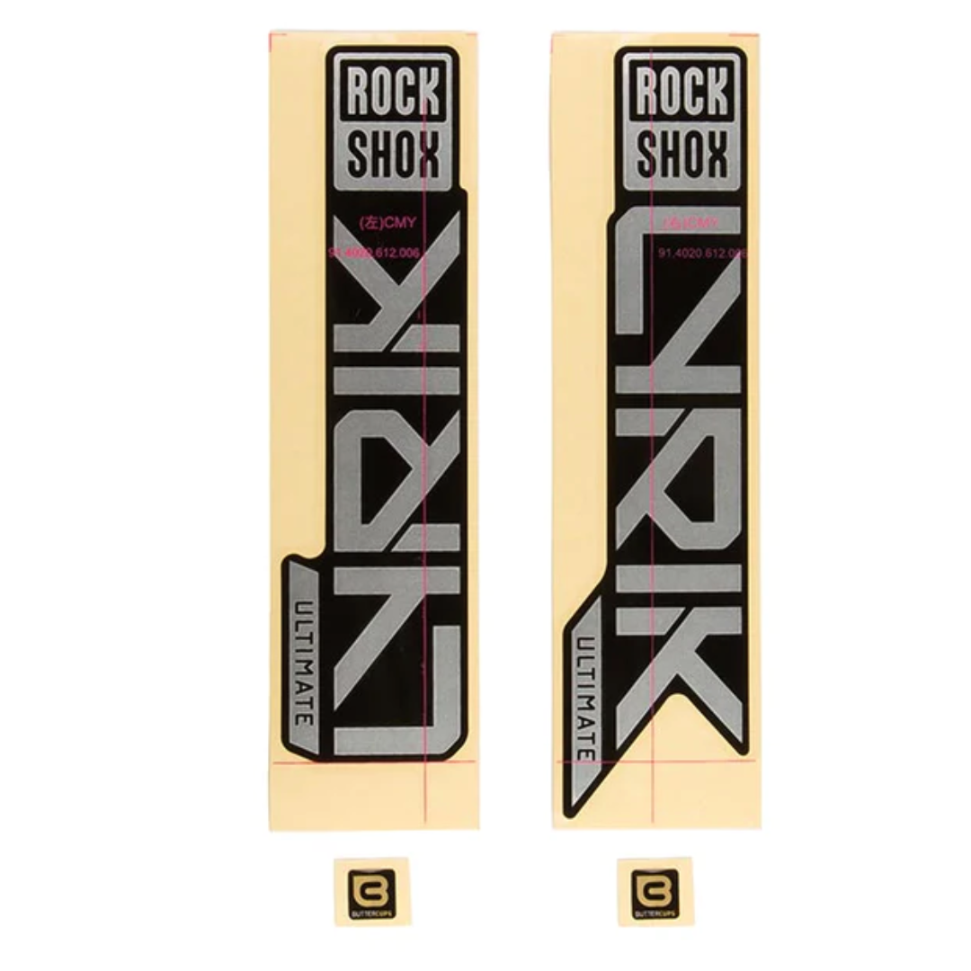 Rockshox Fork Decal Kit - Lyrik Ultimate Matte Silver Foil