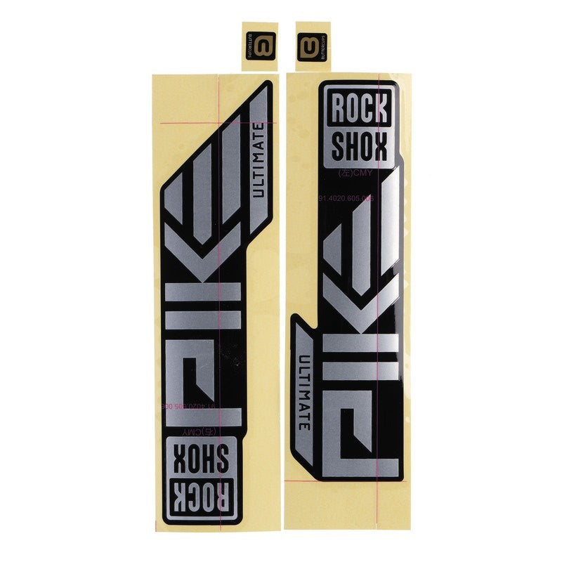 Rockshox Fork Decal Kit - Pike Ultimate Matte Silver Foil