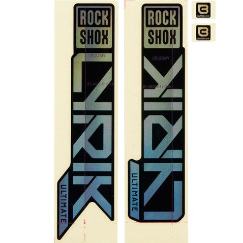 Rockshox Fork Decal Kit - Lyrik Ultimate Gloss Rainbow Foil