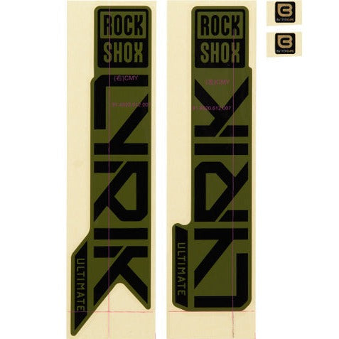 Rockshox Fork Decal Kit - Lyrik Ultimate Gloss Green