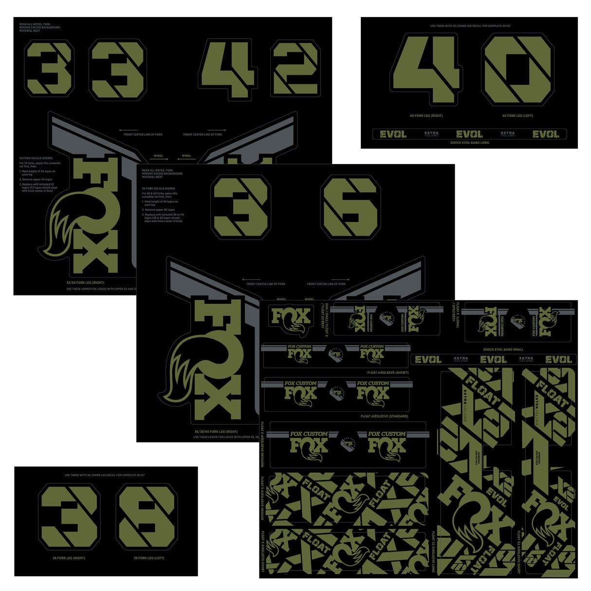 Fox Custom Decal Kit 2022 - Olive Drab