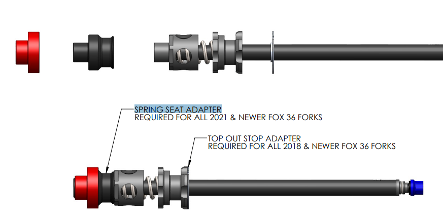 Push ACS3 Spring Seat Adaptor for Fox 36 2021+